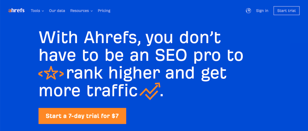 Ahrefs' paid trial offer replacing its free trial