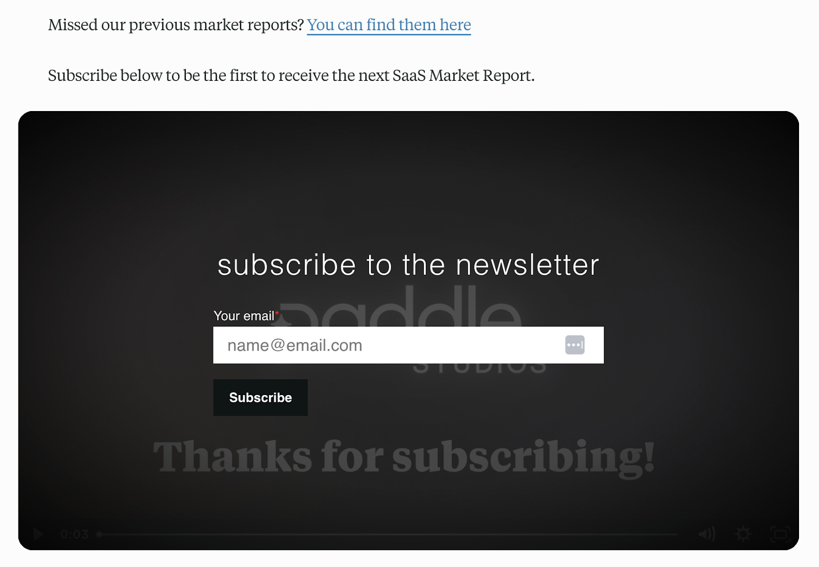 A boring, vague newsletter CTA with no compelling offer
