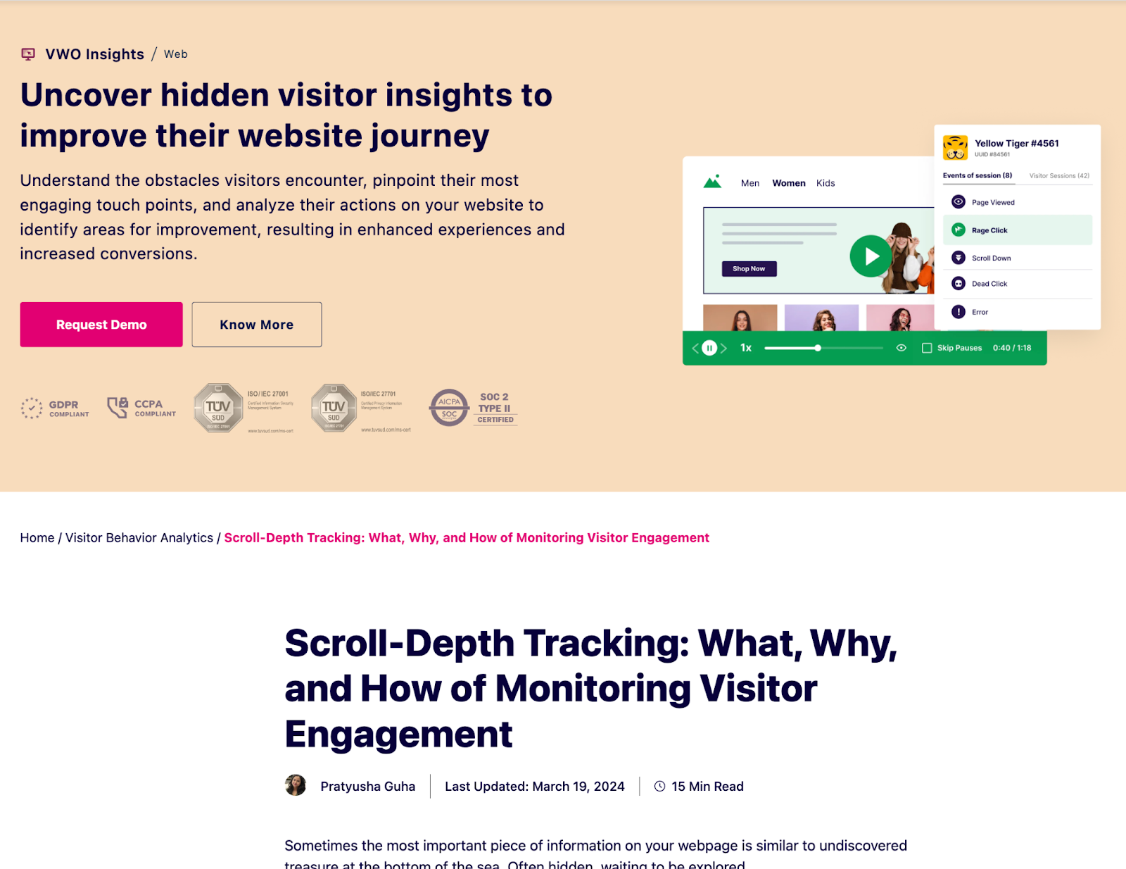 CTA placed in the header or intro of an article