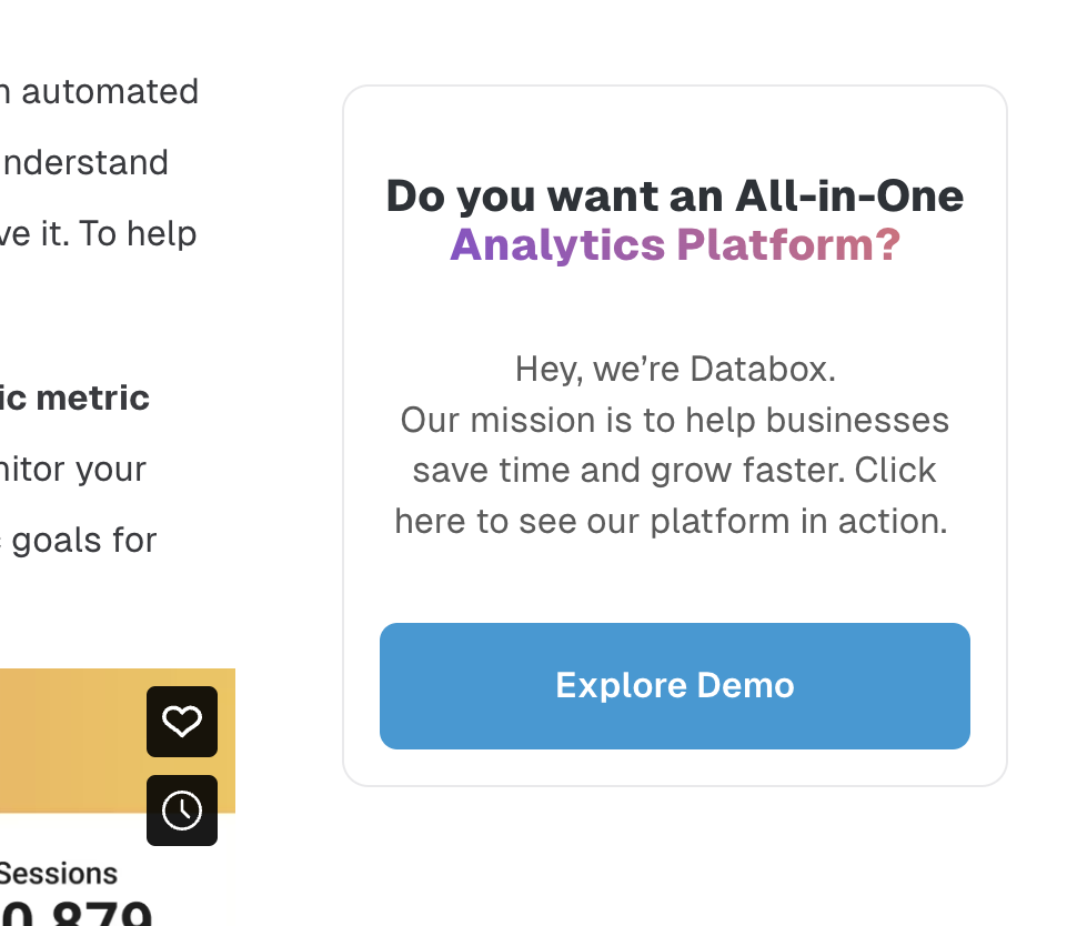 Sticky sidebar CTA that stays visible while scrolling