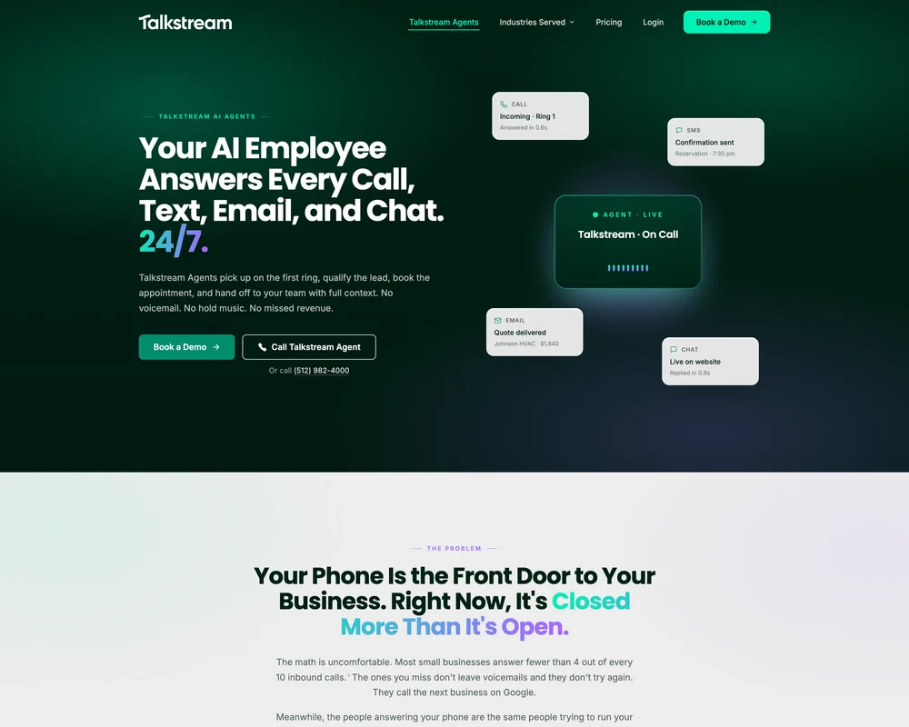Talkstream Agents platform-overview page
